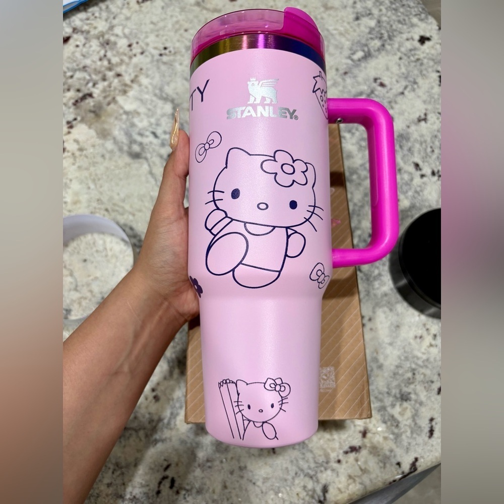Customized Stanley Pink Hello Kitty laser design - Picture 2 of 2